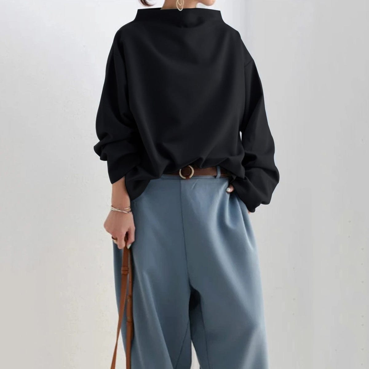 Women's High-Neck Long-Sleeve Top
