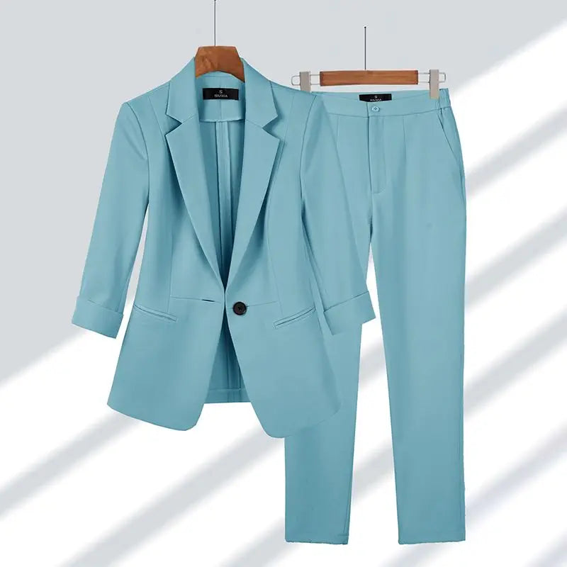 Women's Tailored Blazer and Trouser Two-Piece Set