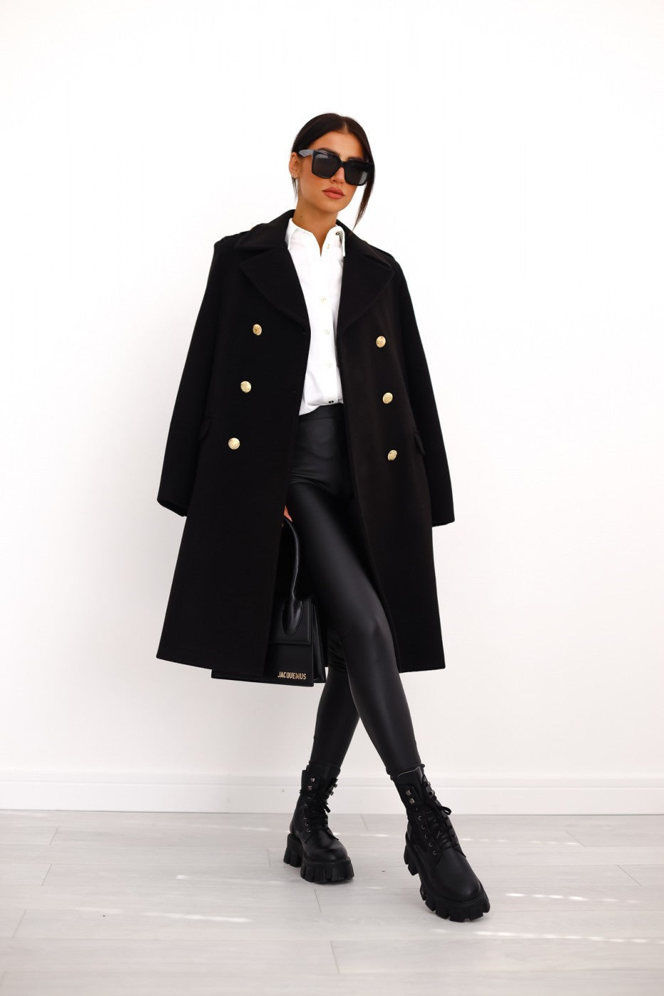 Women's Double-Breasted Long Coat Relaxed-Fit