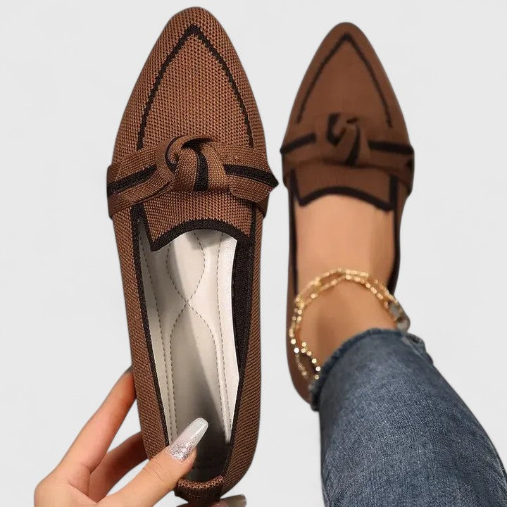 Women's Pointed-Toe Knot Flat Loafers Cushioned