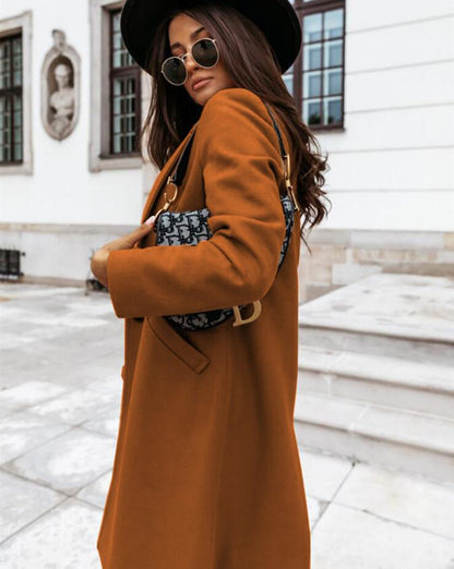 Women's Waterproof Formal Long Coat Button-Front