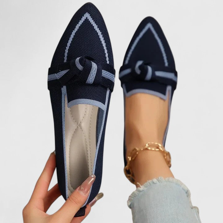 Women's Pointed-Toe Knot Flat Loafers Cushioned