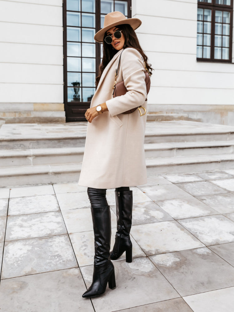 Women's Waterproof Formal Long Coat Button-Front