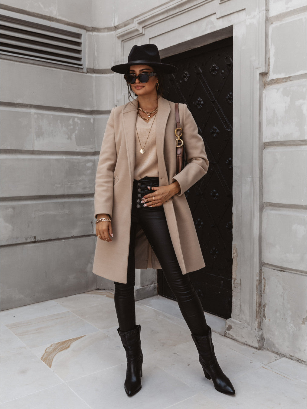 Women's Waterproof Formal Long Coat Button-Front
