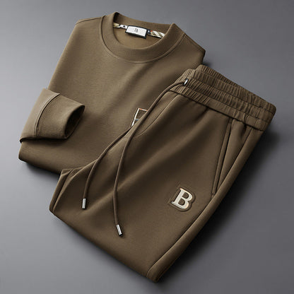 Men's Two-Piece Tracksuit Set Elastic Waist Side Pockets
