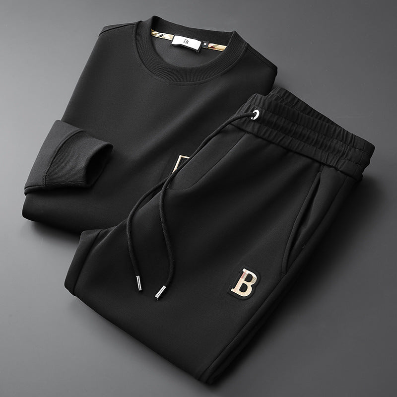 Men's Two-Piece Tracksuit Set Elastic Waist Side Pockets