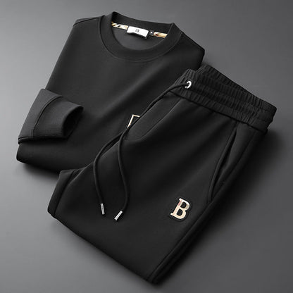 Men's Two-Piece Tracksuit Set Elastic Waist Side Pockets
