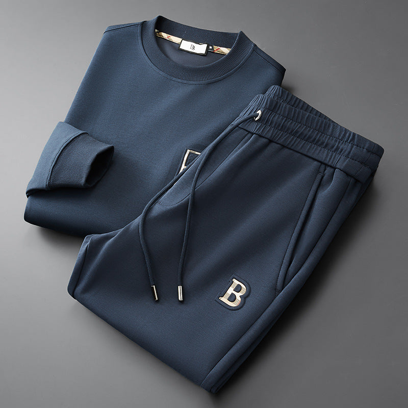 Men's Two-Piece Tracksuit Set Elastic Waist Side Pockets