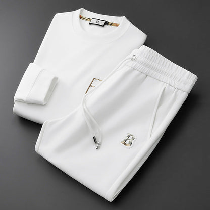 Men's Two-Piece Tracksuit Set Elastic Waist Side Pockets