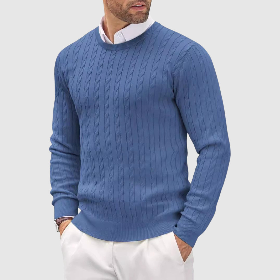 Men's Cable Knit Jumper Slim-Fit
