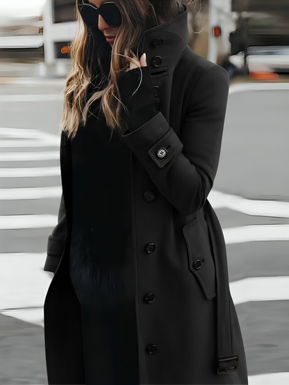 Women's Belted Long Winter Trench Coat