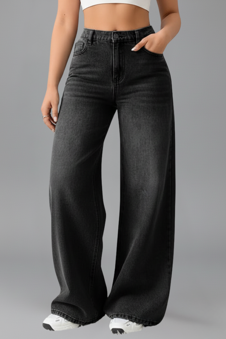 Women's High-Rise Wide-Leg Denim Jeans