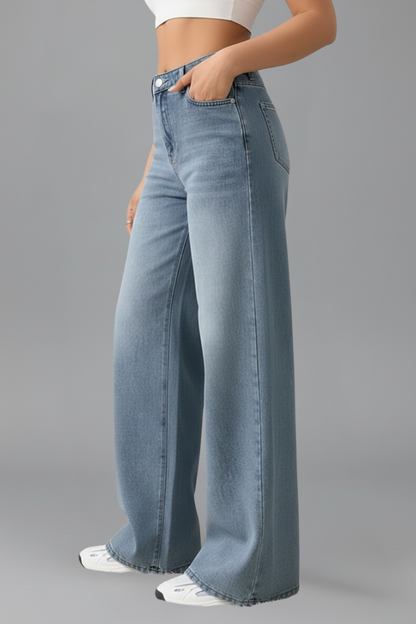 Women's High-Rise Wide-Leg Denim Jeans