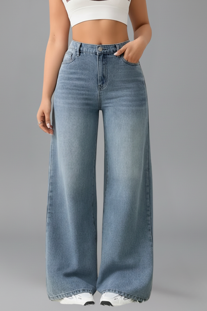 Women's High-Rise Wide-Leg Denim Jeans