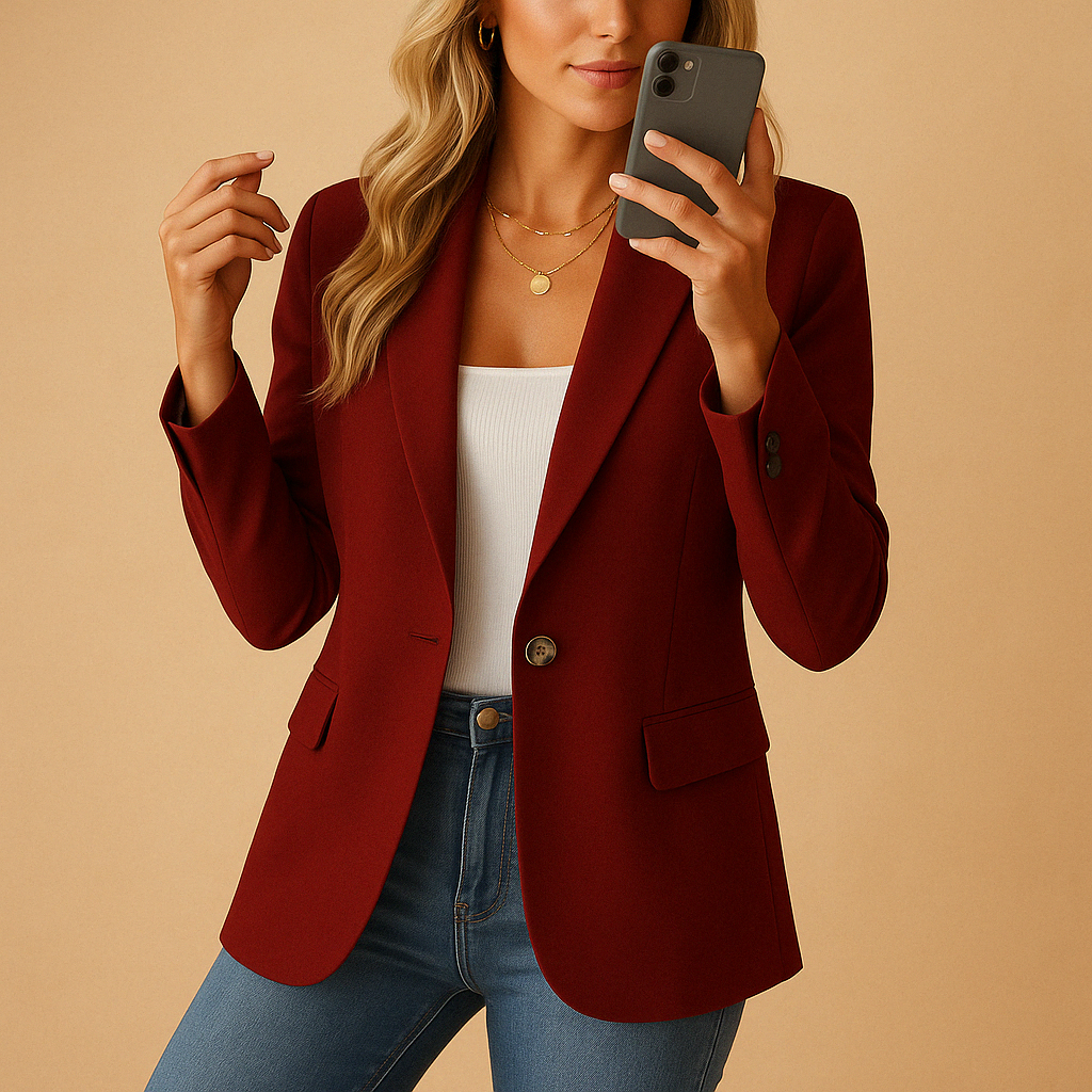 Women's Tailored Single-Button Work Blazer