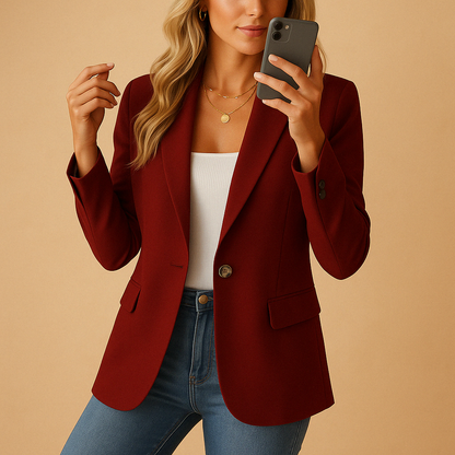 Women's Tailored Single-Button Work Blazer