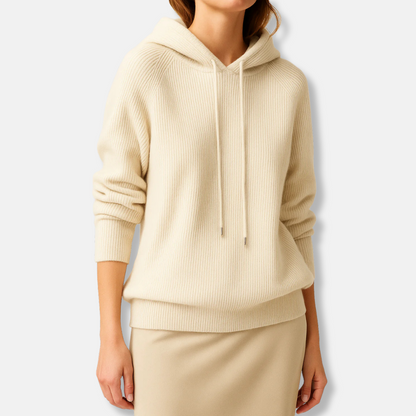 Women's Ribbed-Knit Relaxed-Fit Hoodie
