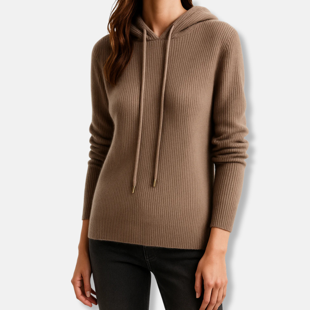 Women's Ribbed-Knit Relaxed-Fit Hoodie