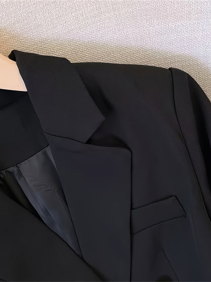 Women's Tailored Double-Breasted Suit Blazer Pockets