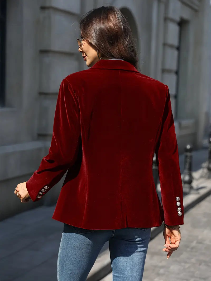 Women's Single-Button Closure Work Blazer