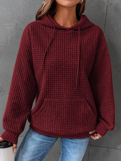 Women's Textured Pullover Hoodie Relaxed-Fit