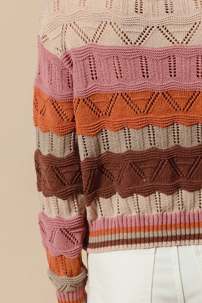 Women's Striped Knitted Jumper Relaxed-Fit