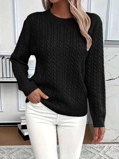 Women's Cable Knit Jumper Relaxed-Fit
