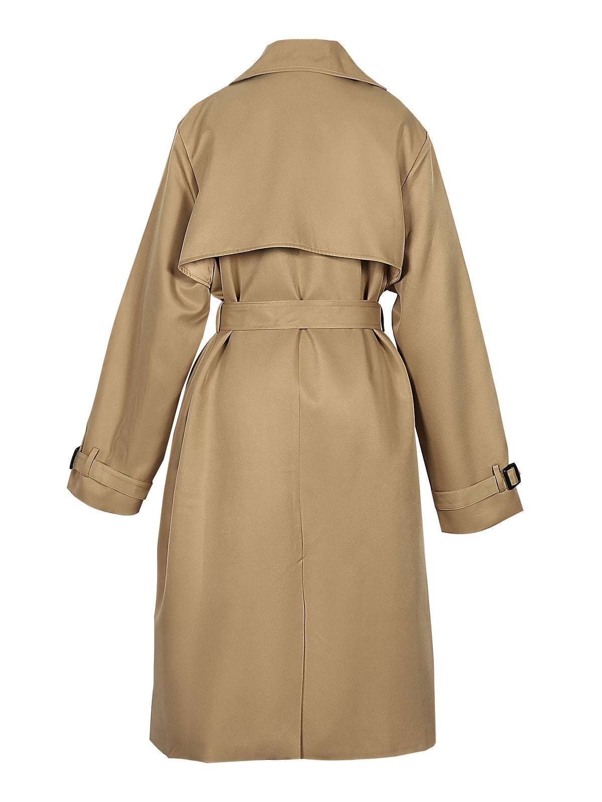 Women's Double-Breasted Belted Long Trench Coat