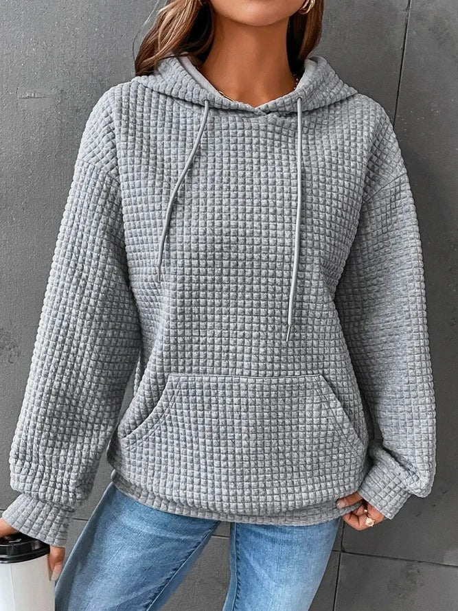Women's Textured Pullover Hoodie Relaxed-Fit