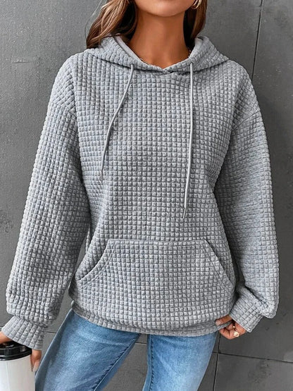 Women's Textured Pullover Hoodie Relaxed-Fit