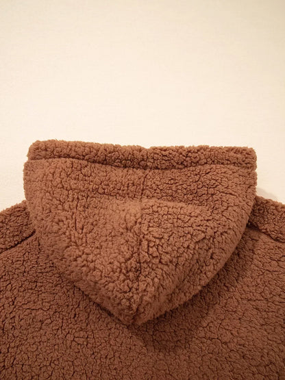 Women's Zip-Up Winter Teddy Jacket Pockets Oversized
