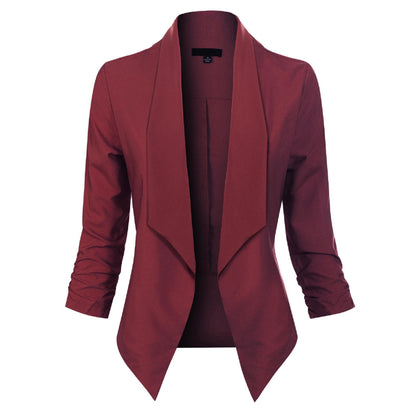 Women's Open-Front Draped Work Blazer