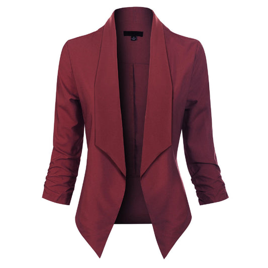 Women's Open-Front Draped Work Blazer