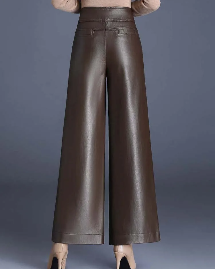 Women's High-Rise Flowing Wide-Leg Trousers