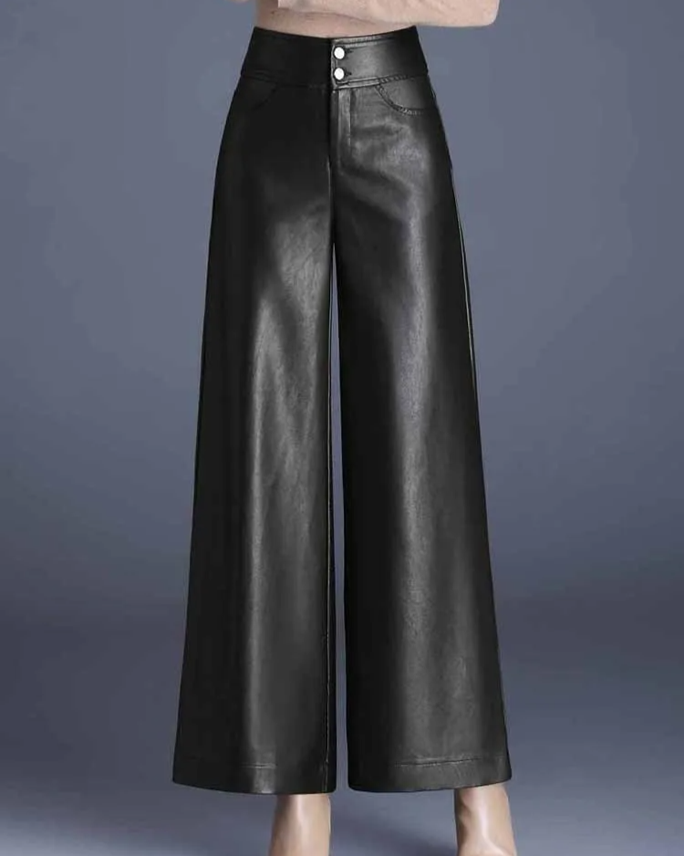 Women's High-Rise Flowing Wide-Leg Trousers