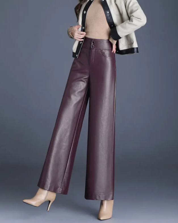 Women's High-Rise Flowing Wide-Leg Trousers