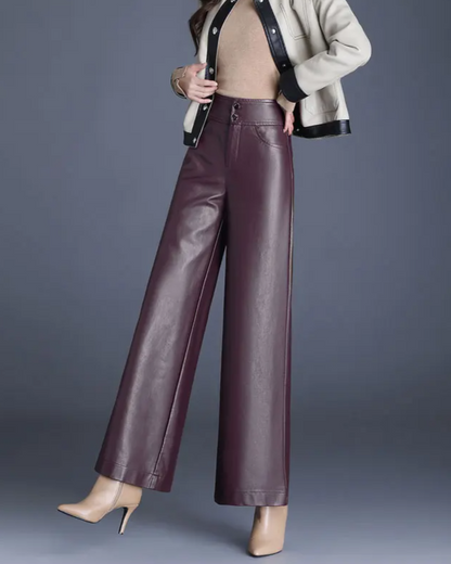 Women's High-Rise Flowing Wide-Leg Trousers