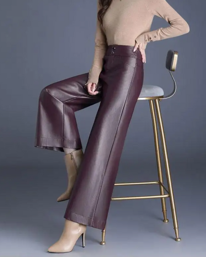 Women's High-Rise Flowing Wide-Leg Trousers