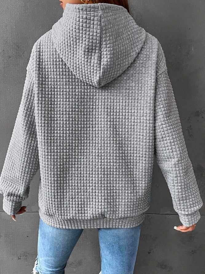 Women's Textured Pullover Hoodie Relaxed-Fit