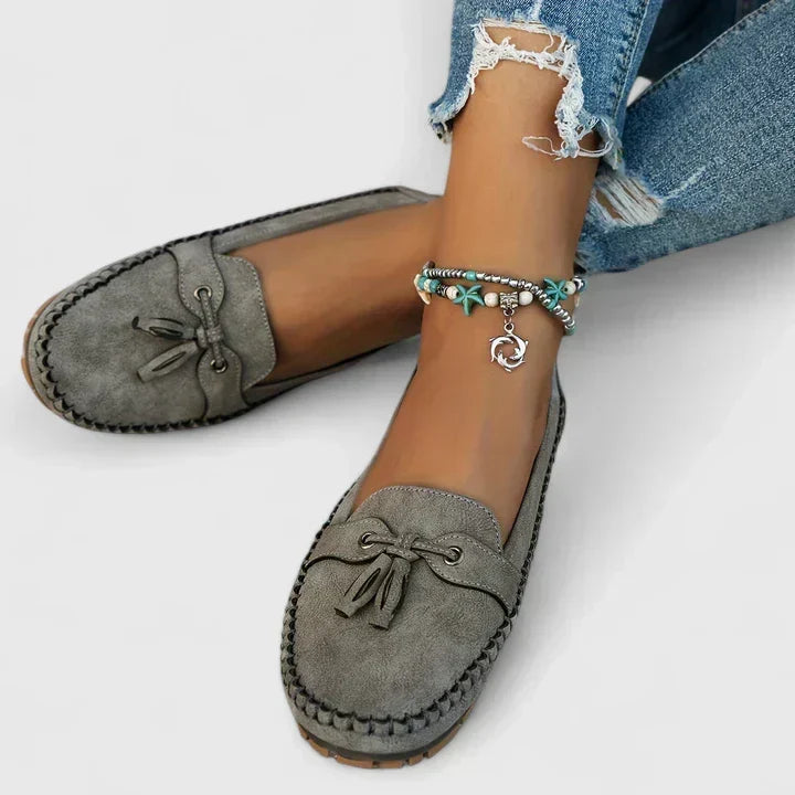 Women's Suede Bow Moccasin Loafers Cushioned