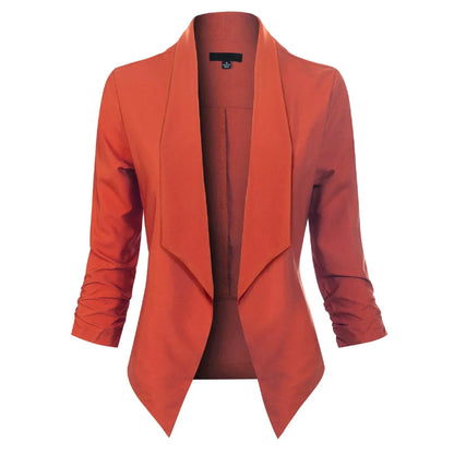 Women's Open-Front Draped Work Blazer