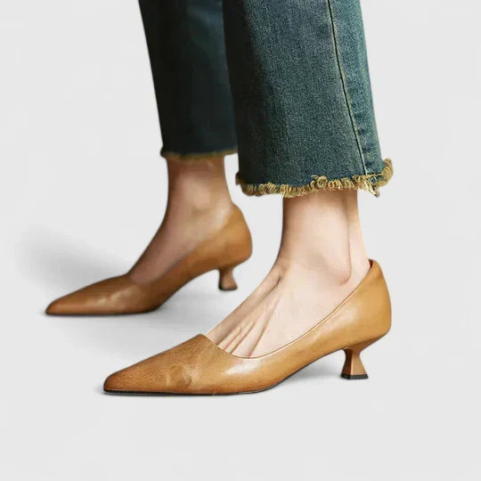 Women's Pointed-Toe Low-Heel Court Shoes