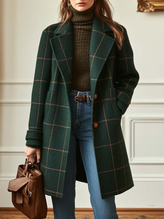 Women's Long Coat Button-Front
