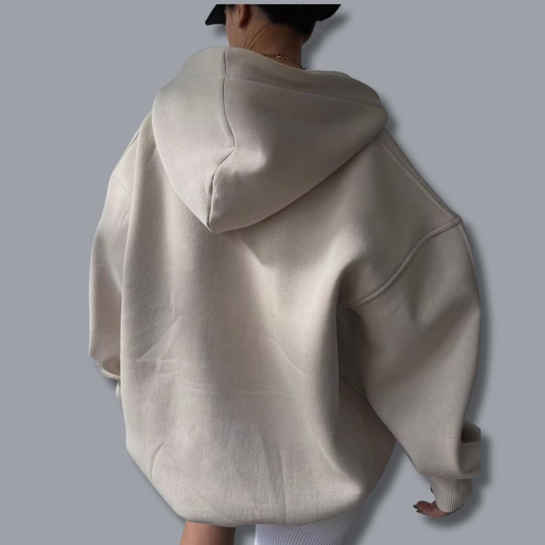 Women's Oversized Notch-Neck Pullover Hoodie