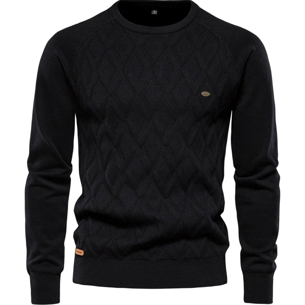 Men's Diamond-Knit Crew-Neck Knitted Jumper