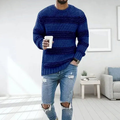 Men's Diamond-Knit Crew-Neck Knitted Jumper