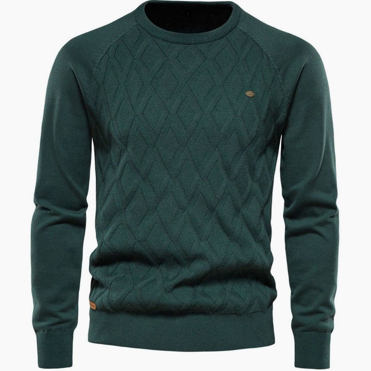 Men's Diamond-Knit Crew-Neck Knitted Jumper