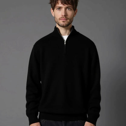 Men's Half-Zip Knitted Jumper Winter Pullover