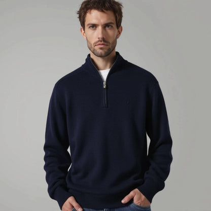 Men's Half-Zip Knitted Jumper Winter Pullover