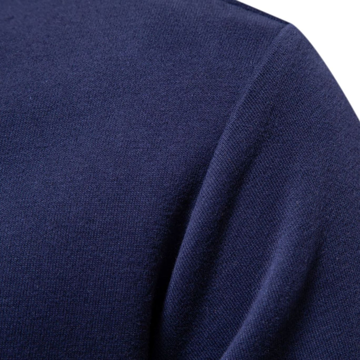 Men's Polo-Collar Knitted Jumper Ribbed-Cuff Winter Pullover